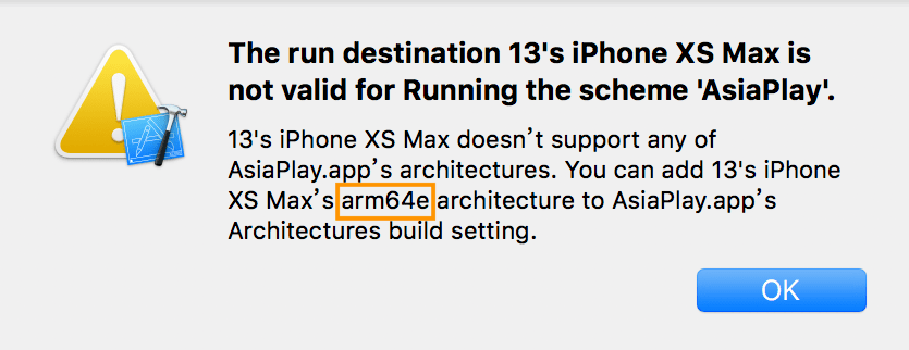Xcode 9 run on iPhone XS Max